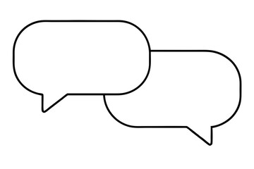 Naklejka premium Overlapping Speech Bubbles in Vector Art for Minimalist Communication Design 