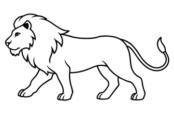 A Strong Lion Walking Boldly Towards You in a Stunning Vector Illustration of Nature
