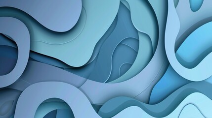 Graceful, fluid layers of blue paper create a calming, abstract oceanic wave-like pattern.