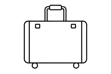 Contemporary Vector Art of a Simple Suitcase Icon with Straight Lines
