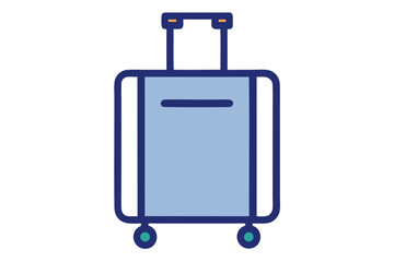 Minimalist Suitcase Vector Illustration Featuring Clean Lines and Modern Design

