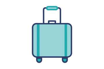 Minimalist Vector Illustration of a Sleek Suitcase Icon with Clean Lines
