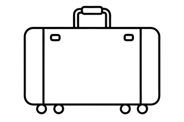 Minimalist Vector Illustration of a Simple Suitcase Icon with Clean Lines
