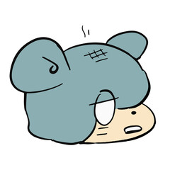 水色の可愛いゆるキャラの表情豊かな手描きイラスト素材