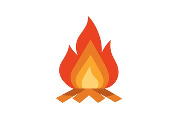 Minimalist Vector Campfire Design Featuring Clean Triangular Flames for Outdoor Adventures
