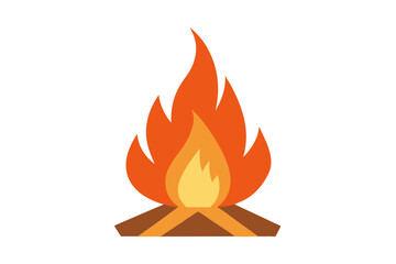 Vector Illustration of a Simple Campfire with Clean Triangular Flames for Nature Lovers

