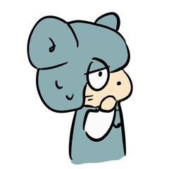 水色の可愛いゆるキャラの表情豊かな手描きイラスト素材