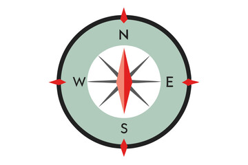 Navigate Freely with a Simple Round Compass Vector Illustration
