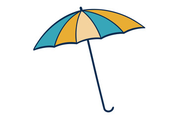 Obraz premium Bright and Colorful Vector Illustration of a Simple Curved Top Beach Umbrella 