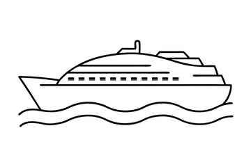 Vibrant Side View of a Cruise Ship Illustrated in a Clean Smooth Vector Design for Travel Enthusiasts





