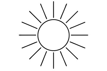 Eye-catching Vector Sun Illustration Featuring Clean Lines That Radiate Energy All Around





