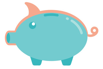 Contemporary Minimalistic Piggy Bank Icon with a Round Form Enhanced by Striking Vector Illustration for Savings Visuals

