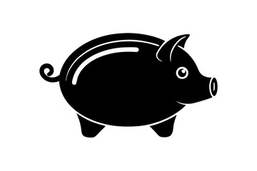Stylish Minimalistic Piggy Bank Icon Showcasing Elegant Round Aesthetic in Professional Vector Illustration for Finance Graphics

