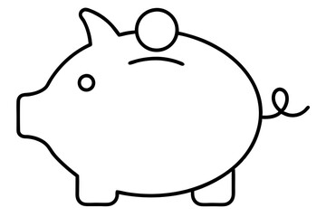 Unique Minimalistic Piggy Bank Icon with Smooth Round Shape in Creative Vector Illustration for Savings and Budgeting Themes

