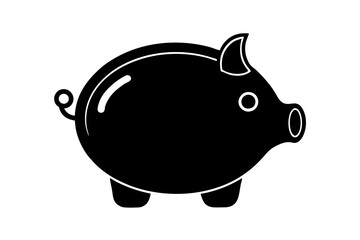 Minimalistic Piggy Bank Icon Featuring Sleek Round Design and High Quality Vector Illustration for Modern Financial Concepts

