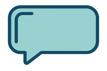 Modern Rectangular Speech Bubble Icon Featuring Minimalist Vector Design
