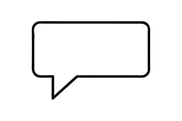Naklejka premium Elegant Minimalist Speech Bubble Icon with Rectangle Shape Vector Illustration 