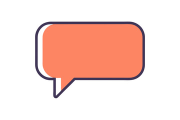 Creative Minimalist Speech Bubble Icon with Rectangular Background Vector Art
