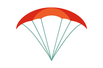 Stylish Vector Illustration of a Minimalist Parachute with Fluid Curved Lines for Graphics
