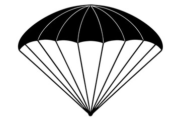 Sleek Vector Illustration of a Minimalist Parachute Showcasing Clean Curved Lines
