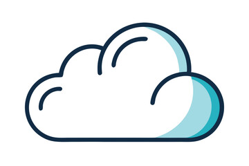 Tranquil Minimalist Cloud Graphic Showcasing Fluid Round Lines in Vector Format
