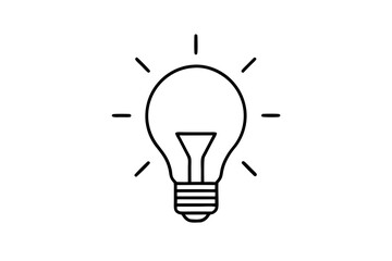 Vector Illustration Featuring a Sleek Linear Lightbulb Icon Symbolizing Innovation
