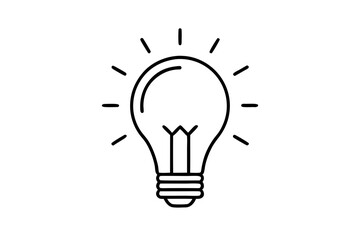 Modern Vector Illustration of a Linear Lightbulb Icon Emphasizing Innovation
