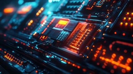 An advanced technological device featuring luminous components and vivid colors, exemplifying innovative design ideal for sci-fi narratives