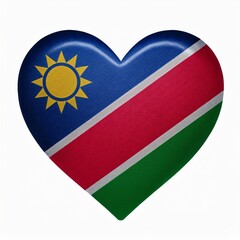 Fototapeta premium ナミビアの国旗のハート(Heart of Namibia flag on white.) 