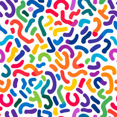 Vibrant Abstract Squiggles Seamless Pattern