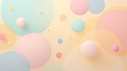 Abstract pastel-colored circles of varying sizes overlapping on a light background