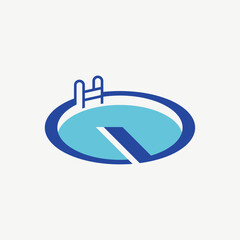 Minimalist Modern Pool Logo Vector Illustration