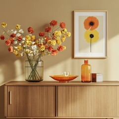 flowers in vase on the table