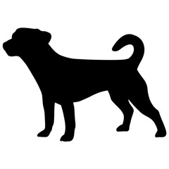 Dog Silhouette Isolated on White