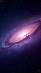 Naklejka premium A phone wallpaper featuring a distant galaxy with vibrant colors and swirling stars, perfect for astronomy lovers and anyone who appreciates the beauty of the cosmos.