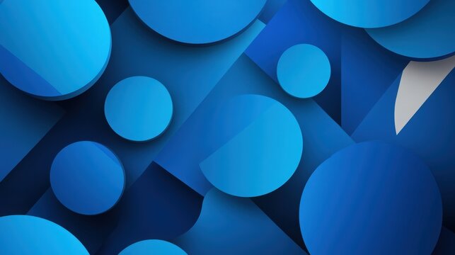 Bright blue geometric modern design template