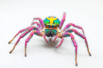 Obraz premium Rainbow spider on white background