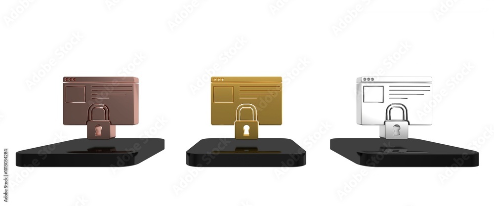Poster colorful secure your site with https, ssl icon isolated on white background. internet communication 
