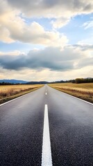 Naklejka premium A straight road stretches into the distance, symbolizing progress and new beginnings in your journey of self-reflection