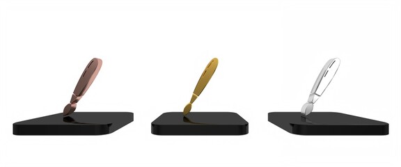 Colorful Paint brush icon isolated on white background. Minimalism concept. 3D render illustration