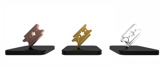 Colorful Lottery ticket icon isolated on white background. Bingo, lotto, cash prizes. Financial success, prosperity, victory, winnings luck. Minimalism concept. 3D render illustration