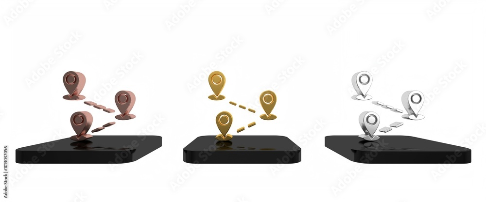 Poster colorful route location icon isolated on white background. map pointer sign. concept of path or road