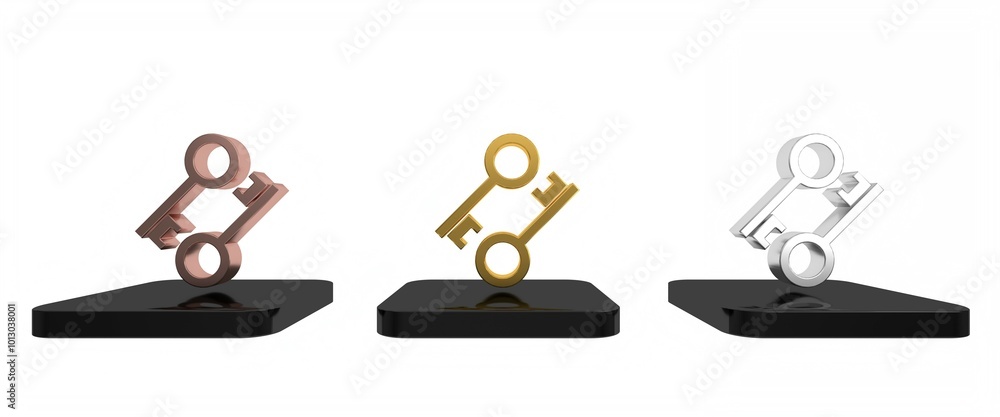 Poster colorful cryptocurrency key icon isolated on white background. concept of cyber security or private 