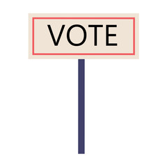 Hand holding vote sign. Concept of presidential campaign. Vote USA. Vector illustration.