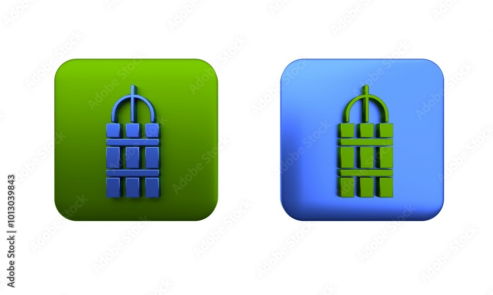 Aufkleber colorful detonate dynamite bomb stick and timer clock icon isolated on white background. time bomb -