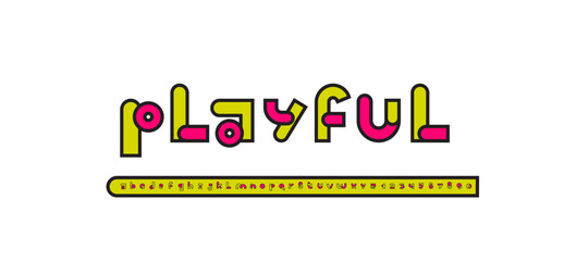 Art font, alphabet in the cartoon style, quirky funny letters and numbers, vector illustration 10EPS