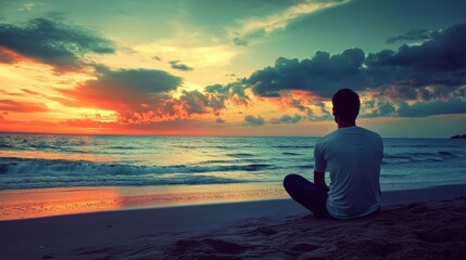 Man contemplating life by the beach.