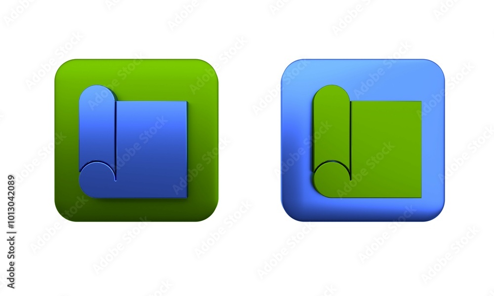 Aufkleber colorful graphing paper for engineering icon isolated on white background. square button. 3d render 
