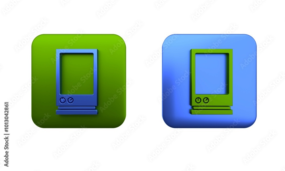 Poster colorful voice assistant icon isolated on white background. voice control user interface smart speak