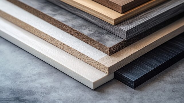 Comparison of MFF and HMR Melamine Faced Chipboard, focusing on surface finish, weight, and cost-effectiveness for various interior design projects 
